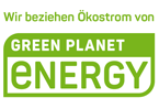 Nous utilisons l'électricité verte produite par Green Planet Energy