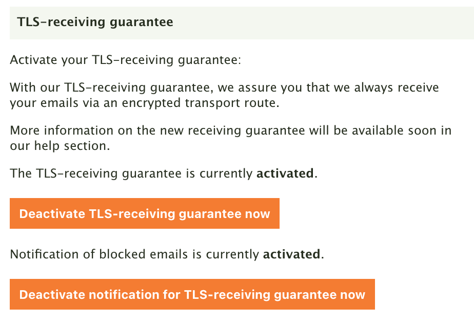 New: TLS-receiving guarantee