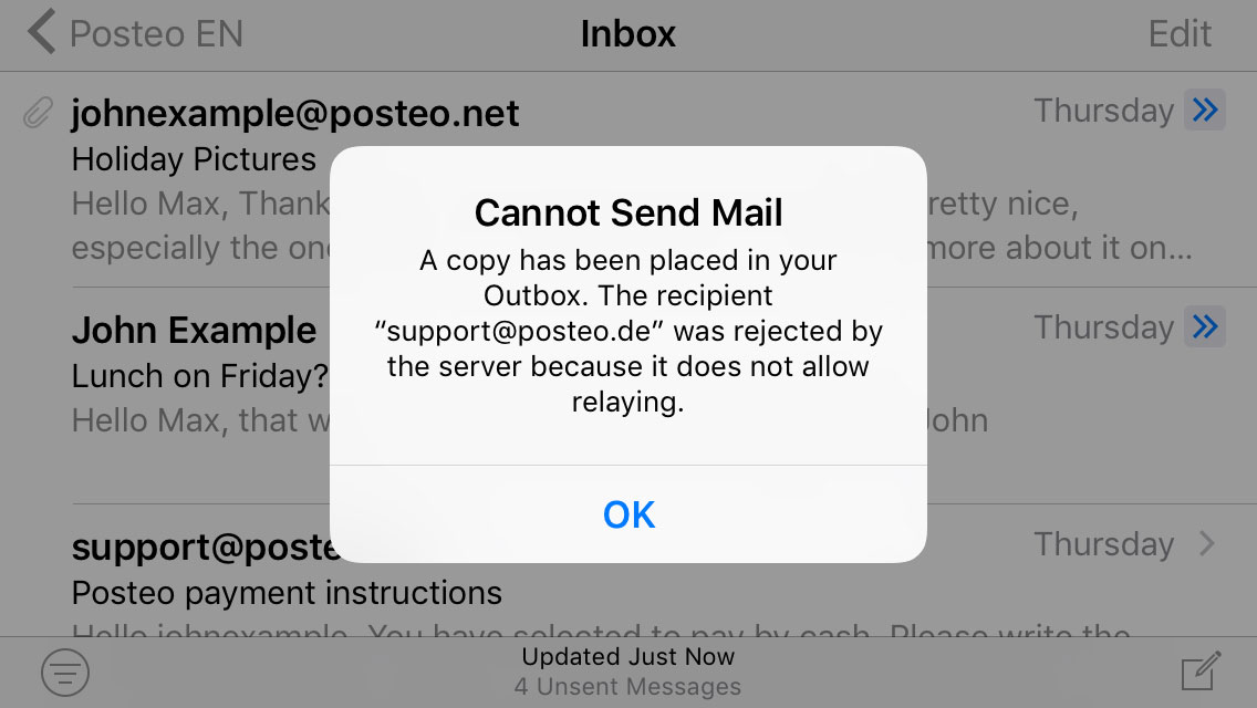 Help - Why can't I send emails using my iPhone/iPad? - posteo.de