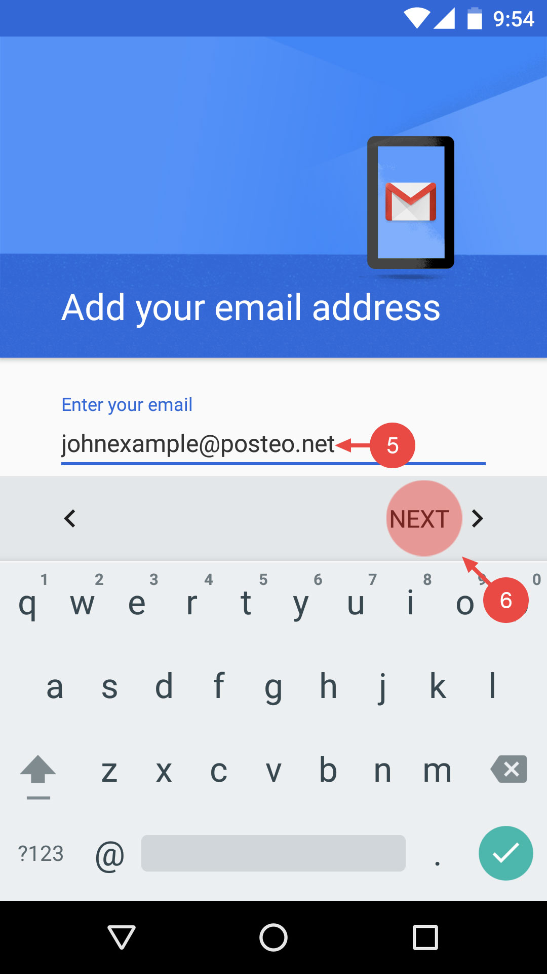 4 add gmail android imap account enter email address