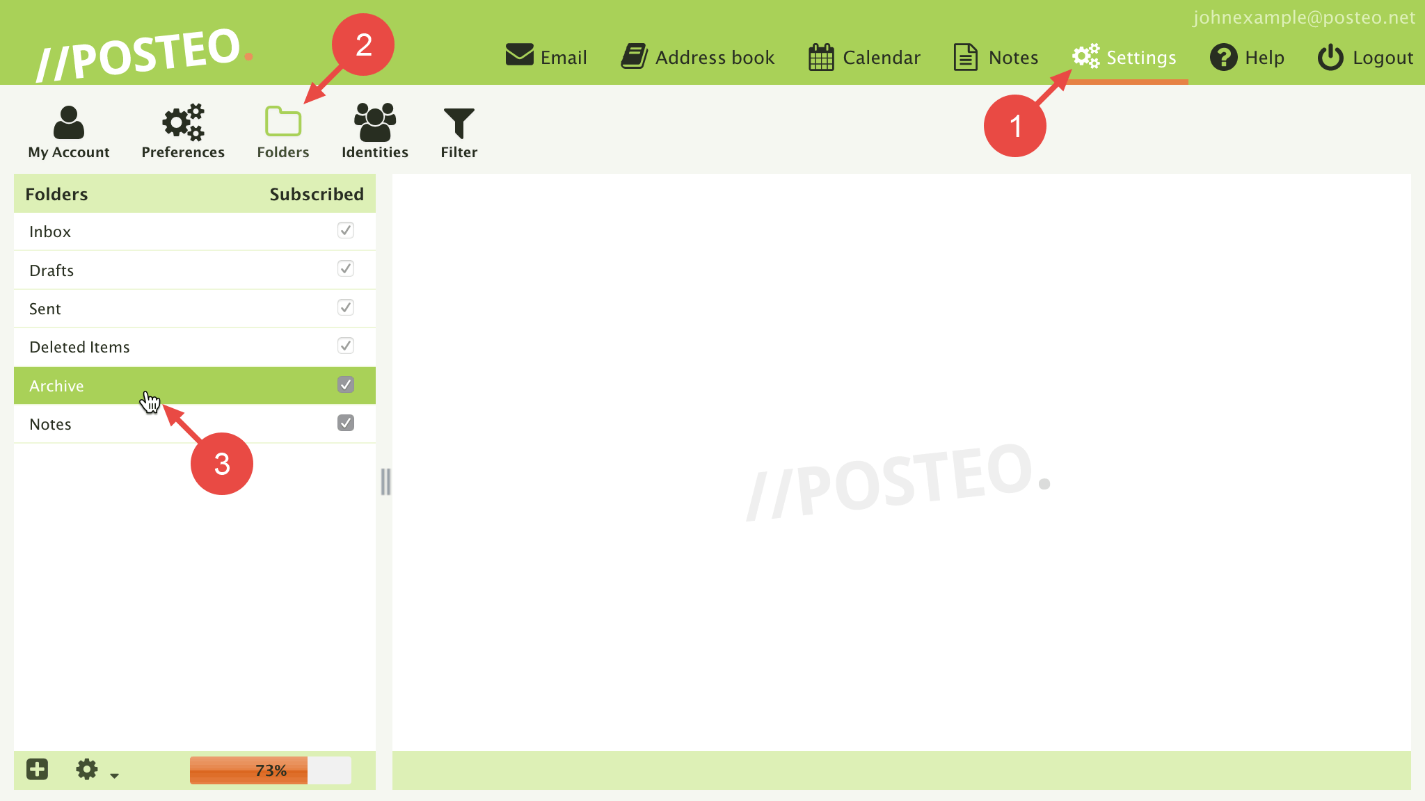 Help - How do I delete a folder? - posteo.de